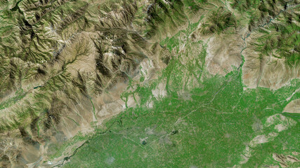 Namangan, Uzbekistan - outlined. Satellite