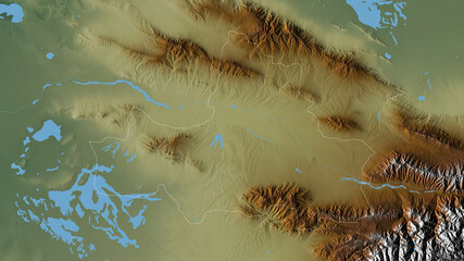 Samarkand, Uzbekistan - outlined. Relief
