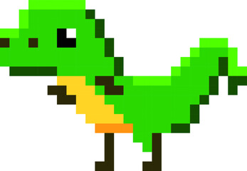 Obraz premium Cute Dinosaur Character Pixel Art Isolated Game Asset Vector Work Animal Cartoon Texture