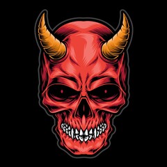 devil skull head vector logo