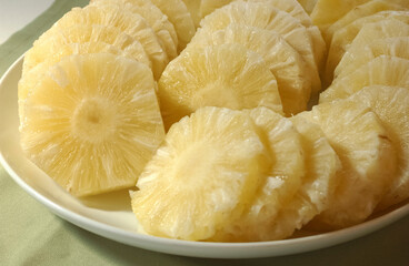pineapple slices on a plate