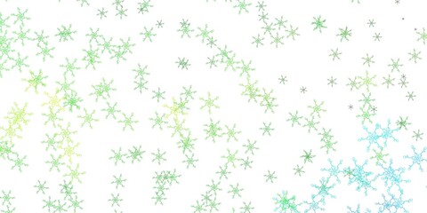 Light Green, Yellow vector background with bent lines.