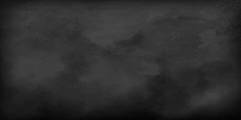Black background with texture and vintage grunge and watercolor paint stains in backdrop