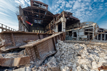 Dilapidated building of an old factory.