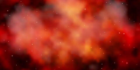 Fototapeta premium Dark Orange vector background with colorful stars. Shining colorful illustration with small and big stars. Theme for cell phones.