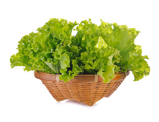 lettuce leaves isolated on white background.