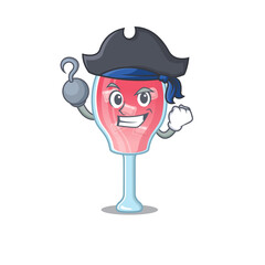Cosmopolitan cocktail cartoon design in a Pirate character with one hook hand