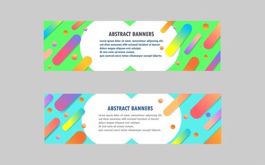 Fototapeta premium Set of vector colorful gradients abstract design background texture banner template.