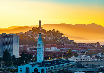 San Francisco Ferry Building at sunset