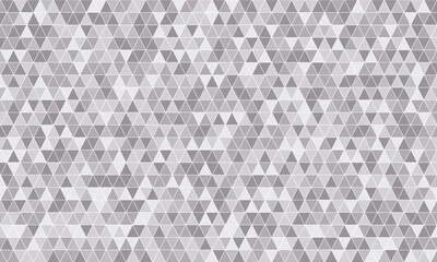 Mirror silver triangle tiles. Abstract mosaic geometry pattern. Triangle minimal mirror background for modern cover, ad baner, web. Vector silver mosaic background.