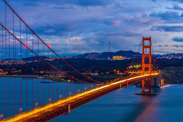 Fototapeta na wymiar Golden Gate Bridge at twilight, San Francisco