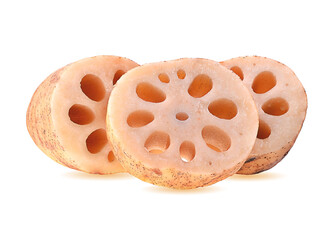 Lotus root isolated on white background