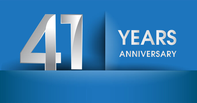 41st years Anniversary celebration logo, flat design isolated on blue background, vector elements for banner, invitation card and birthday party.