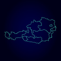 austria map - blue pastel graphic background
