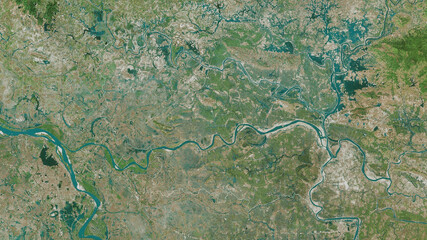 Bắc Ninh, Vietnam - outlined. Satellite
