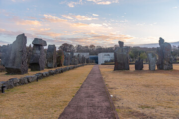Dongjasok - stone guardians at Jeju stone park, republic of Korea
