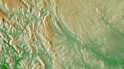 Cao Bằng, Vietnam - outlined. Physical