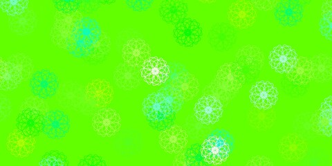 Light Green, Yellow vector natural artwork with flowers.
