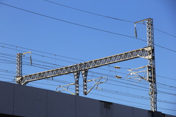 新幹線線路の架線