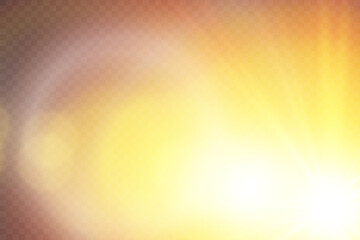 Obraz premium Vector transparent sunlight special lens flash light effect. front sun lens flash. Vector blur in the light of radiance. Element of decor.
