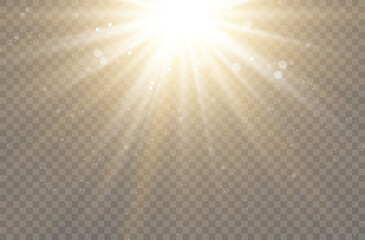Vector transparent sunlight special lens flash light effect. front sun lens flash. Vector blur in the light of radiance. Element of decor.