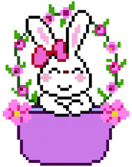 Rabbit pixel art.