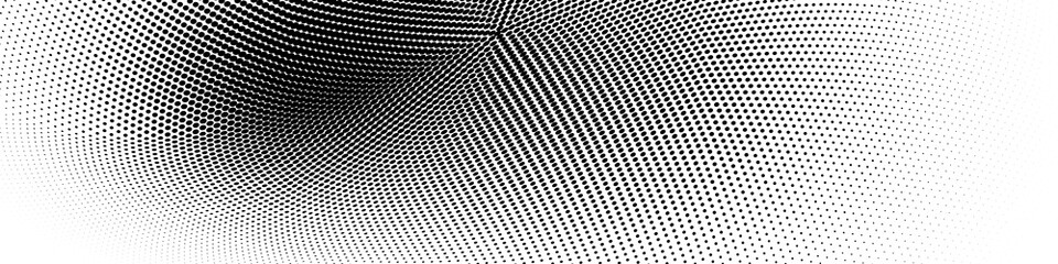 Abstract monochrome halftone pattern. Wide vector illustration	
