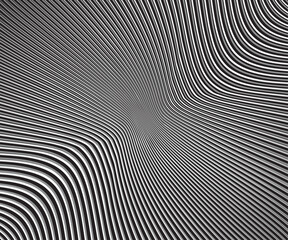 curved lines monochrome halftone black and white geometric pattern. vector background thin stripes