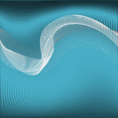 Abstract geometric blue gradient halftone pattern. Soft dynamic lines	