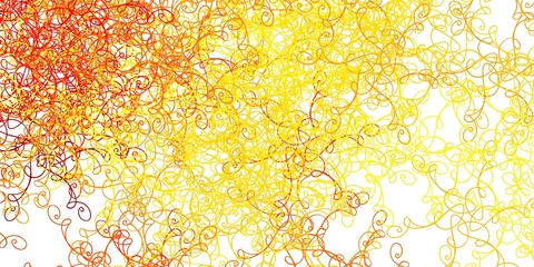 Dekokissen Light Yellow vector texture with wry lines. © Guskova