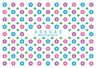 アサガオ　背景イラスト　morning glory background 01