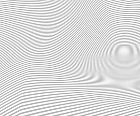 curved lines monochrome halftone black and white geometric pattern. vector background thin stripes