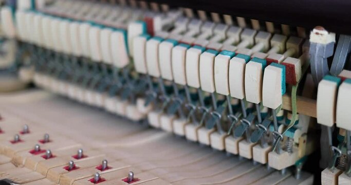 Close shot of a piano