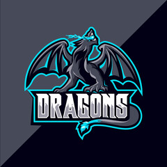 Dragon sport mascot logo design