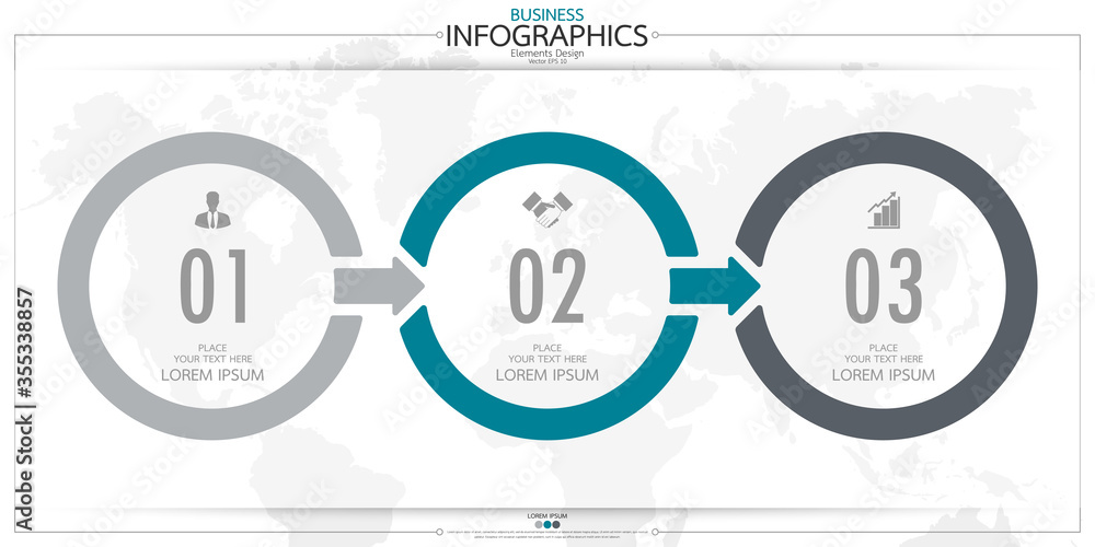 Poster infographic business horizontal timeline process chart template. vector modern banner used for prese