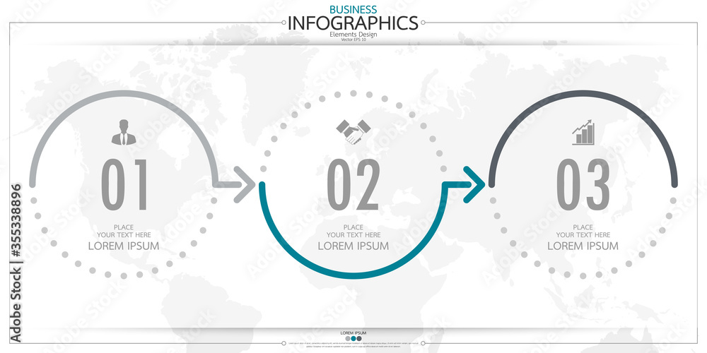 Poster infographic business horizontal timeline process chart template. vector modern banner used for prese
