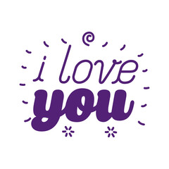 I love you text line style icon vector design