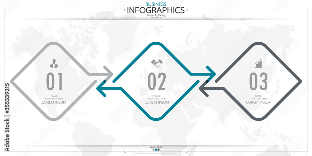 Poster infographic business horizontal timeline process chart template. vector modern banner used for prese