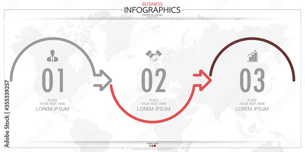Poster infographic business horizontal timeline process chart template. vector modern banner used for prese