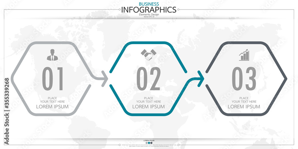 Poster infographic business horizontal timeline process chart template. vector modern banner used for prese