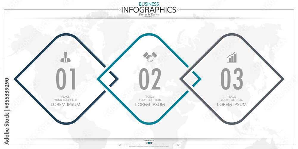 Poster infographic business horizontal timeline process chart template. vector modern banner used for prese