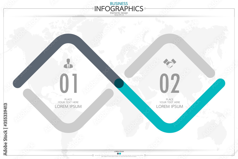 Poster infographic business horizontal timeline process chart template. vector modern banner used for prese