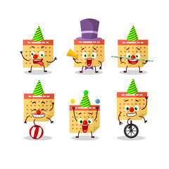 Cartoon character of calendar with various circus shows