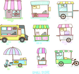 Small store illustrations, support local store