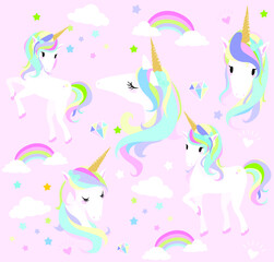 Unicorn soft pastel set
