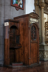 Confessionary room in Cathedral in Quito,Ecuador
