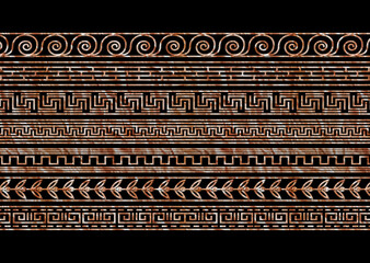 3d antique geometric border pattern