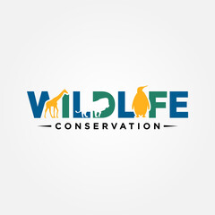 Wildlife Conservation Logo Vector Template Design. Vector Illustration.
