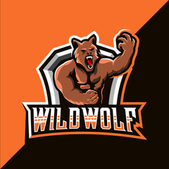 Wild wolf mascot esport logo design © avante_speed