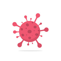 Coronavirus cell icon in flat style. Covid-19 with inscription typography design vector illustration.